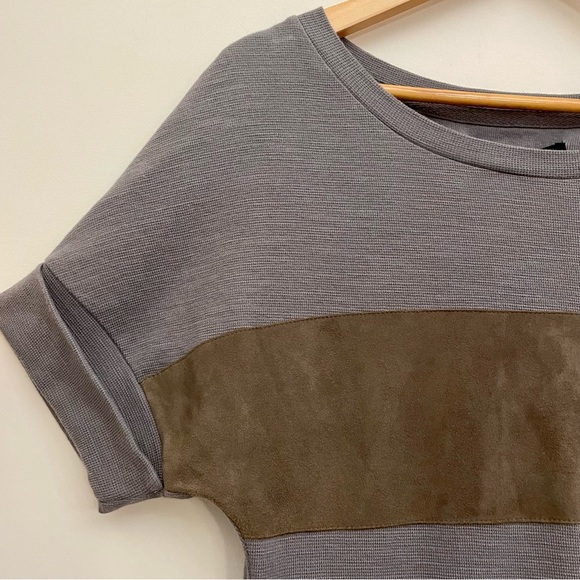 ALL SAINTS Diego Mini Tee Dress Suede Cotton Womens Small - Picture 3 of 6